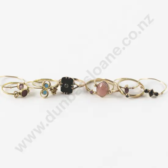 Ten 9ct Gem Set Rings