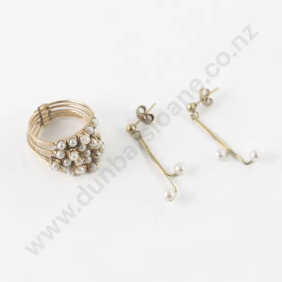 14ct 25stone Pearl Five Band Ring