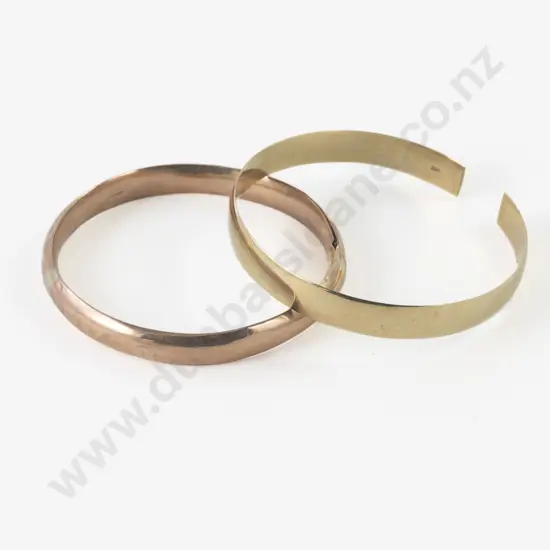 Two 9ct Solid and Wax Filled Bangles (faults)