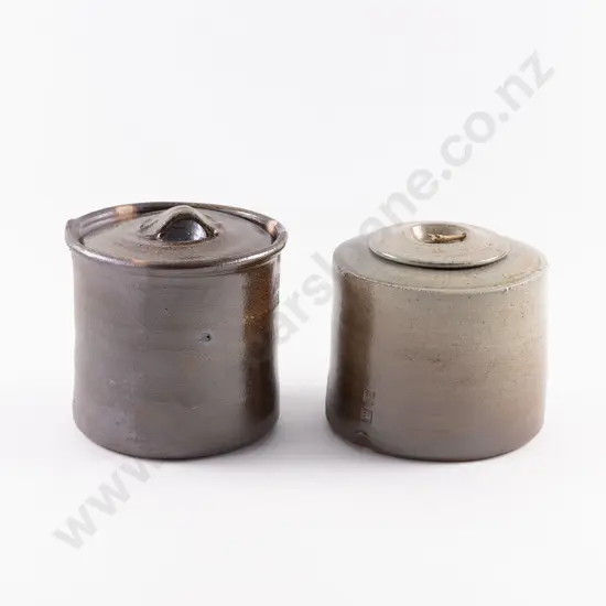 Two Byron Temple Lidded Canisters