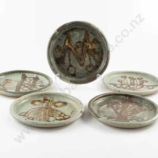Five NZ Pottery Plates