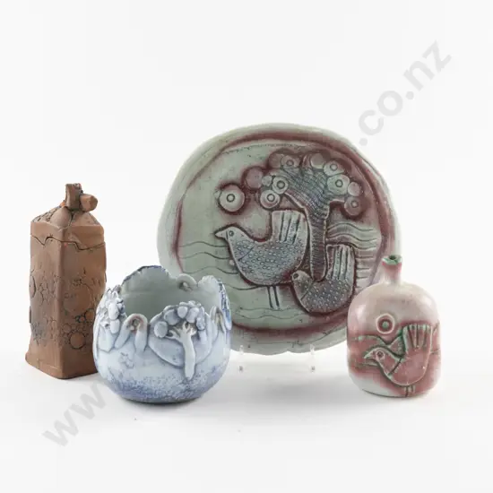 Four Pieces NZ Pottery (one a/f)