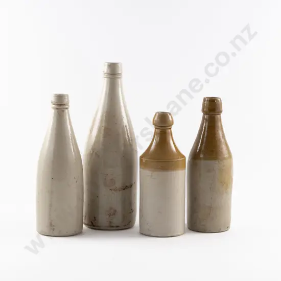 Four NZ Glazed Stoneware Bottles (a/f)