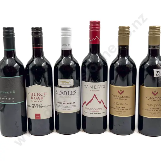 NZ Six Assorted Merlot Cabernet Sauvignon and Blends