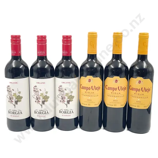 Six Assorted Spanish Red Wines
