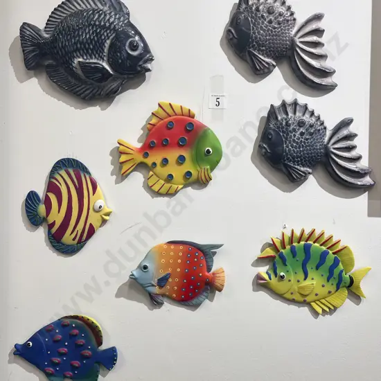 Eight Assorted Wall Hanging Fish Ornaments