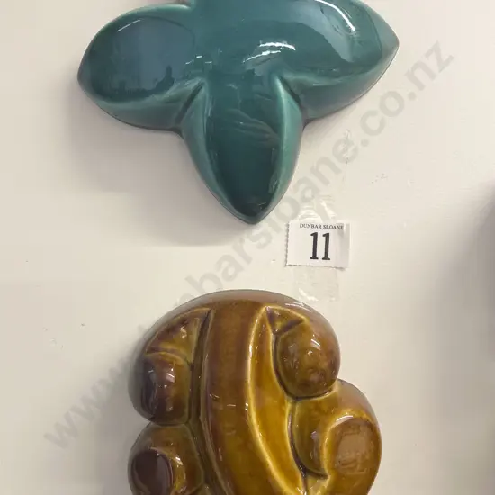 Two Bob Steiner Wall Hanging Ceramics