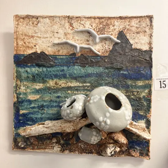 Indistinctly Signed "Taranaki" Mixed Media Ceramic
