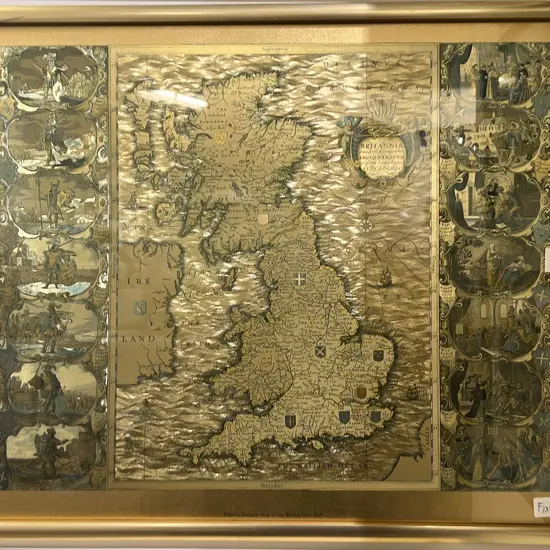 Embossed Foil Map Print