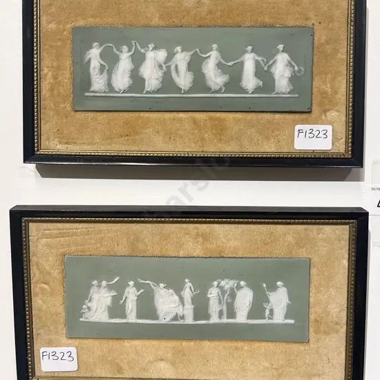 Pair of Framed Jasper Ware Panels