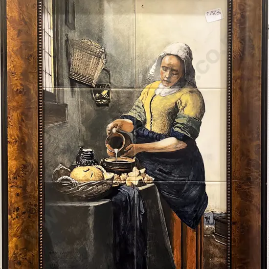 Framed Hand Painted Tile Tableau