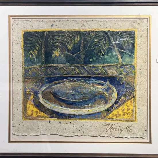 Abstract Mixed Media on Recycled Rice Paper