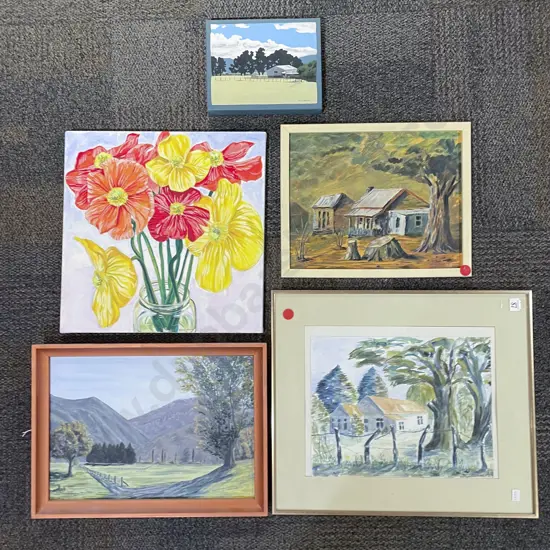 Ben Masters Oil on Canvas together with Four Other Works