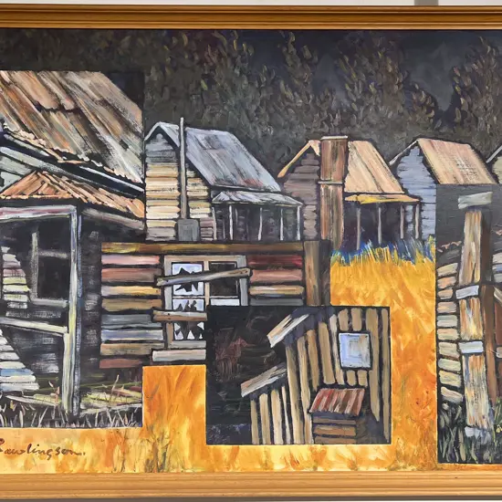 Lynette Rawlingson "Old Timber Town" Oil on Board