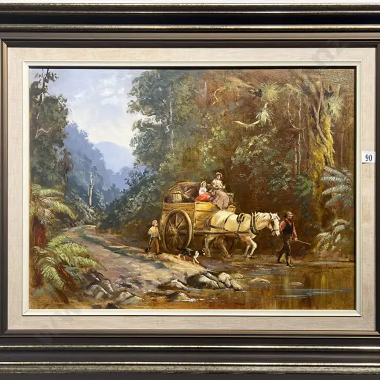 Ernest Papps "The New Settlers" Oil on Board