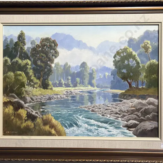 E. B. Lattey "Urewera Stream" Oil on Canvas
