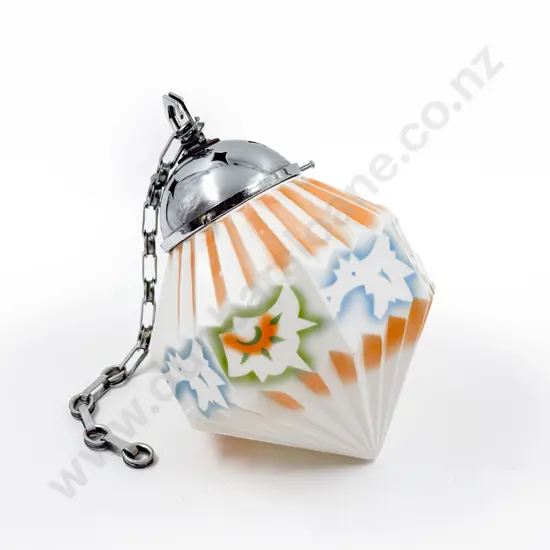 Vintage Pendant Light with Milk Glass Shade