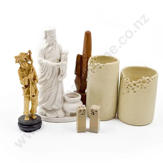 Pair of Pottery Vases together with Figures etc.