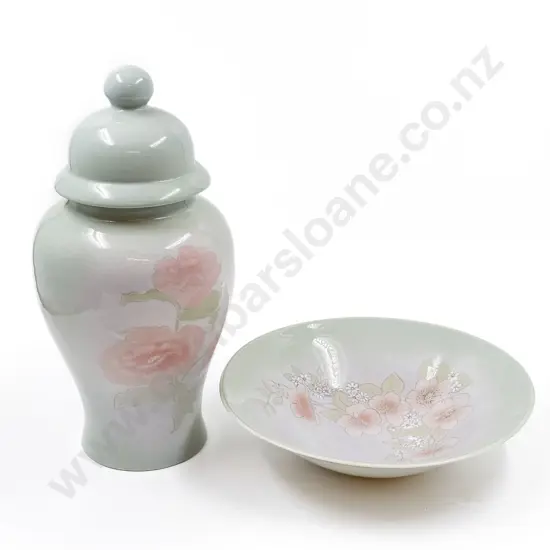 Lidded Urn together with Matching Bowl