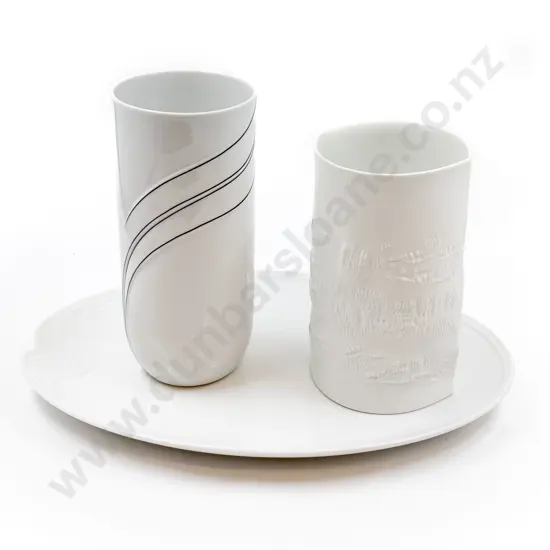 Hutschen Reuther Vase together with German Vase and Oval Platter