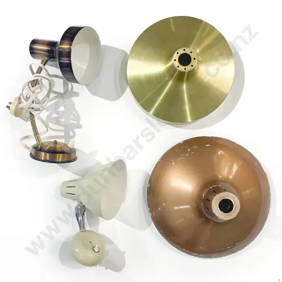 Qty of Assorted Vintage Lamps and Pendant Light Shades