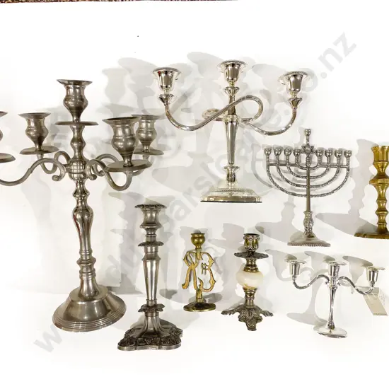 Qty of Assorted S/P Candlesticks with Menorah