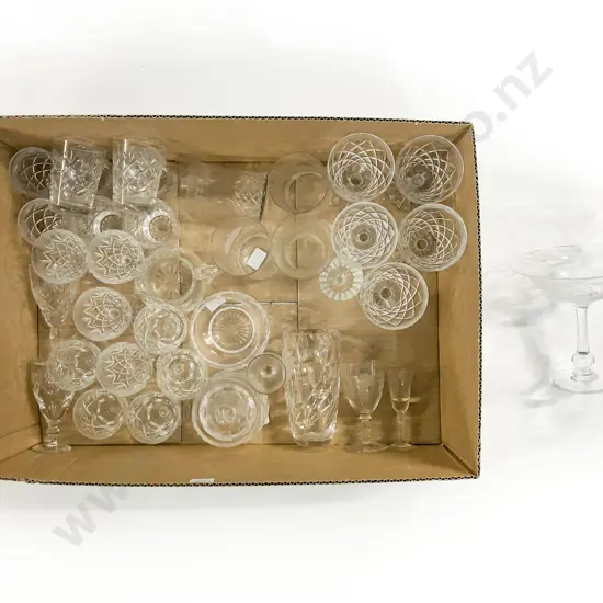 Box of Assorted Crystal and Glassware