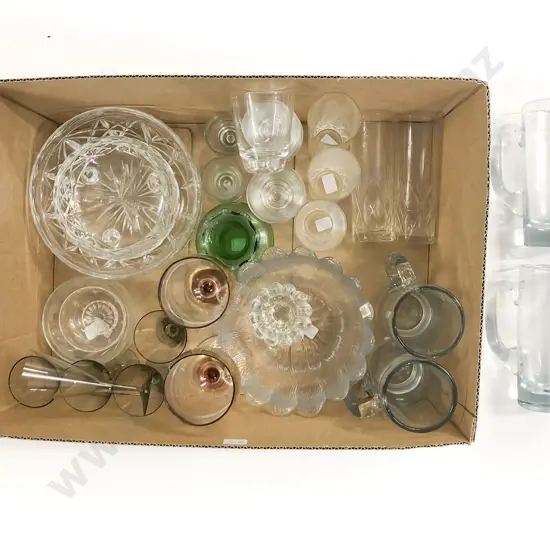 Box of Assorted Crystal and Glassware