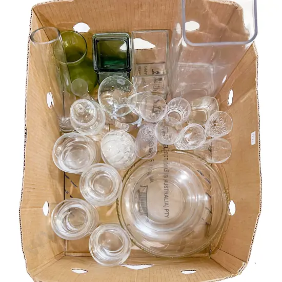 Box of Assorted Glassware
