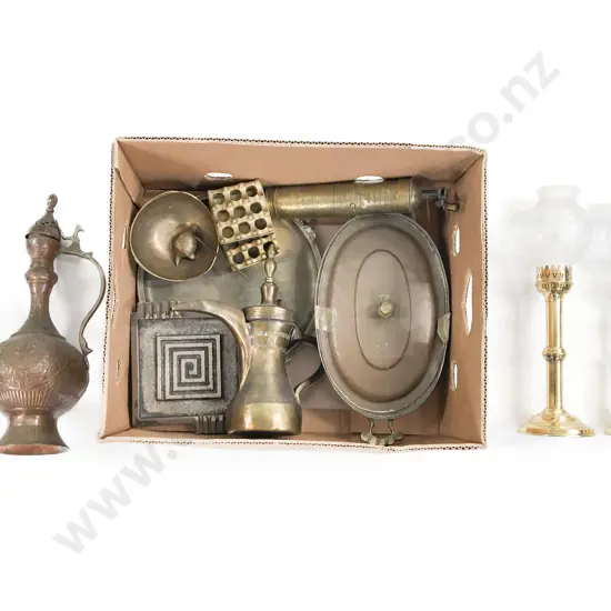 Qty of Assorted Brassware incl Kerosene Lamps