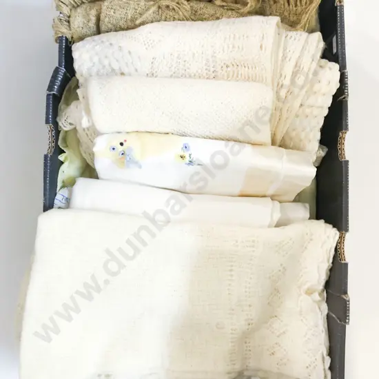 Qty of Assorted Vintage Linens and Blankets etc.