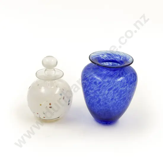 Hogland Glass Vase Together with Art Glass Scent Bottle