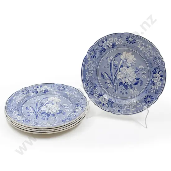 Four Spode Blue and White Plates