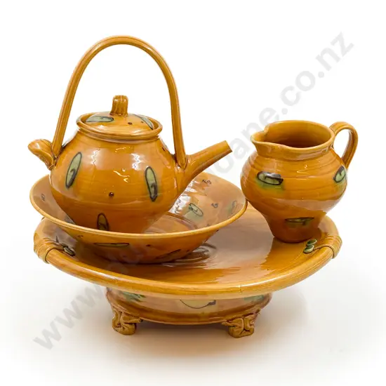 Four Pieces of Glazed Studio Pottery