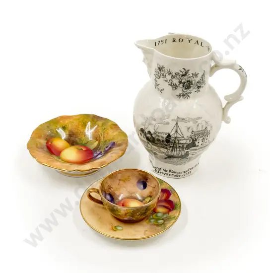 Four Pieces of Royal Worcester incl Miniature Cup and Saucer