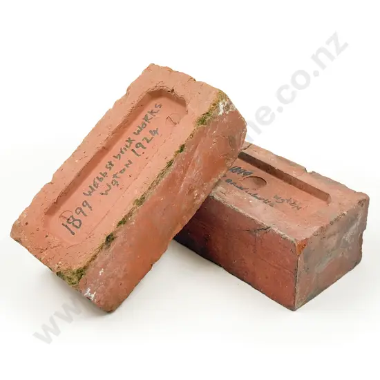 Two Early Wellington Webb St Bricks by Tonks Brickmakers
