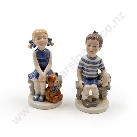 Two Royal Copenhagen Millenium Collection Figures "Emma" and "Andrew"