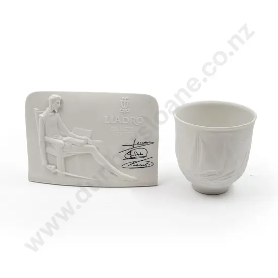 Lladro Collectors Society Plaque and Cup