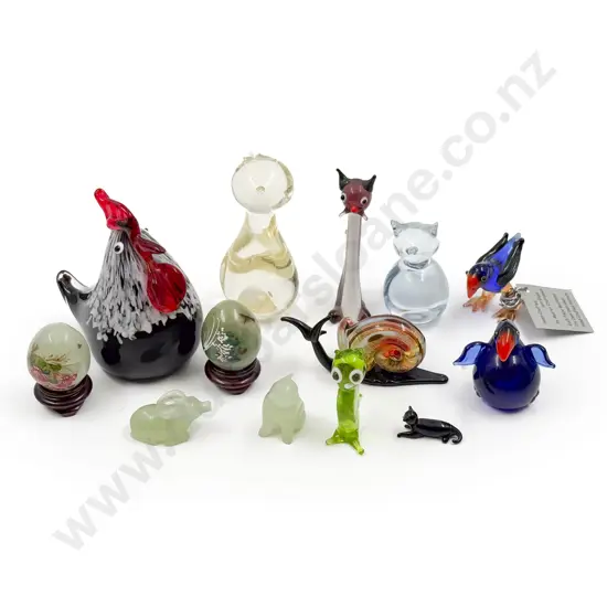Qty of Assorted Art Glass Animal Ornaments etc.