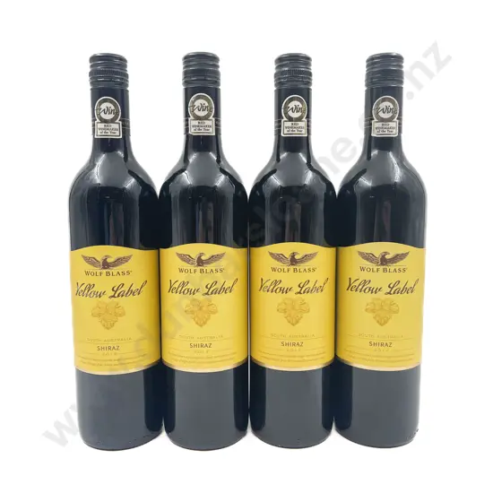 Four Bottles of Wolf Blass Yellow Label Shiraz 2012