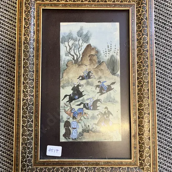 Moghul Artwork on Ivory in Decorative Frame