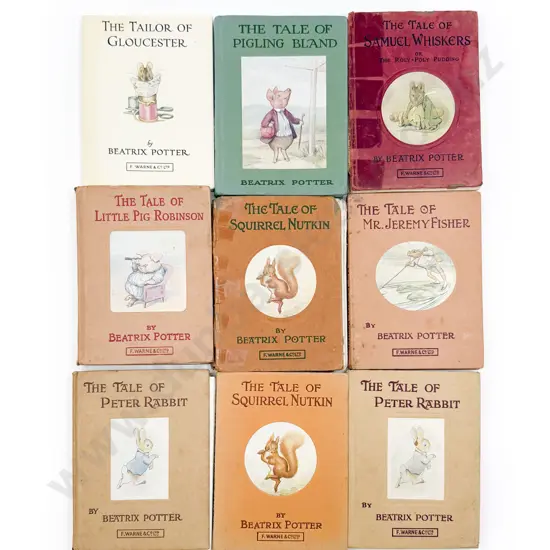 Nine Assorted Vintage Beatrix Potter Books