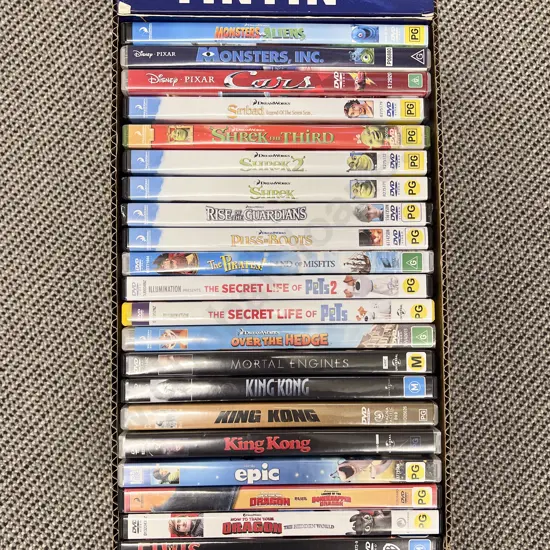 Box Qty of Assorted DVDs