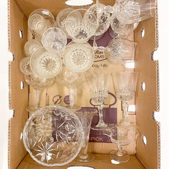 Qty of Assorted Crystal and Glassware