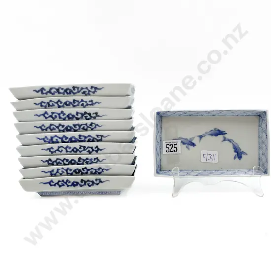 Qty of Chinese Blue and White Rectangular Dishes