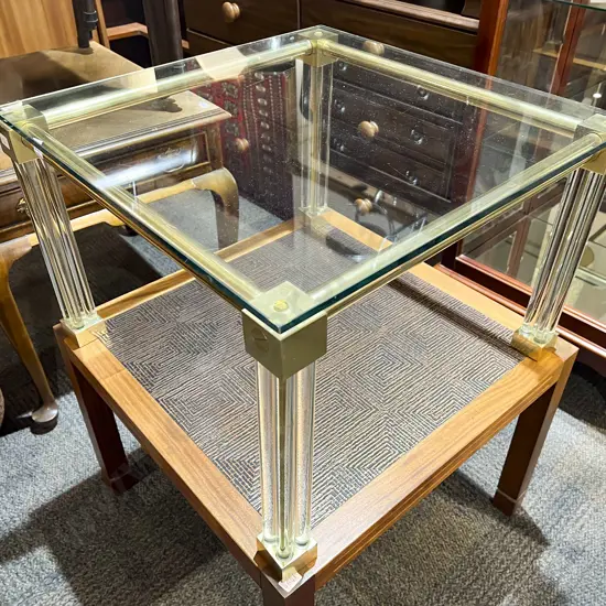 Brass and Glass Topped Coffee Table