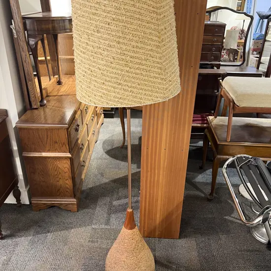 Mid Century Cork Base Standard Lamp