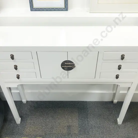 Slender White Painted Chinese Hall Table