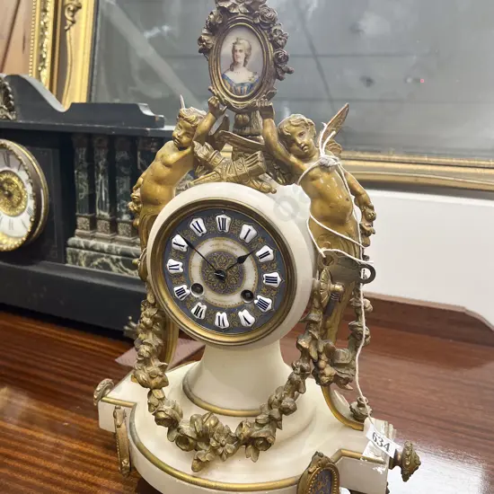 French 19th Century Marble and Ormolu Mantle Clock