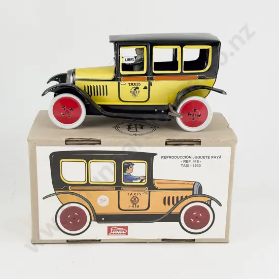 Boxed Paya (Spain) Reproduction Ref 418 Tinplate Taxi 1930